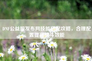 DNF公益服发布网技能搭配攻略，合理配置提高战斗效能