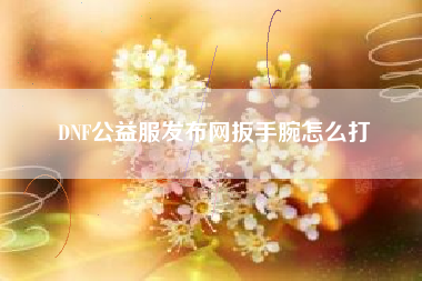 DNF公益服发布网扳手腕怎么打