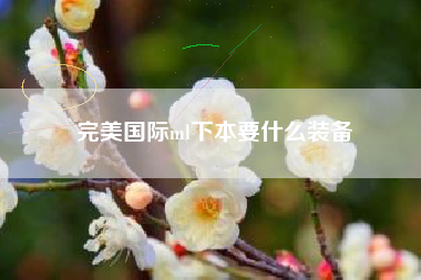 完美国际ml下本要什么装备