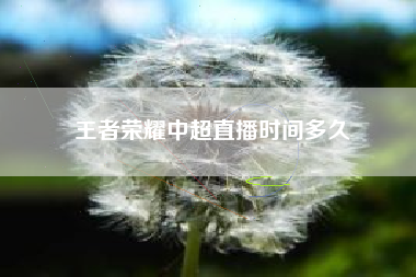 王者荣耀中超直播时间多久