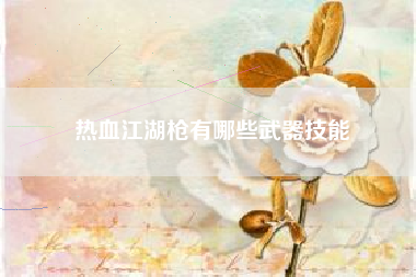 热血江湖枪有哪些武器技能