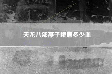 天龙八部燕子峨眉多少血