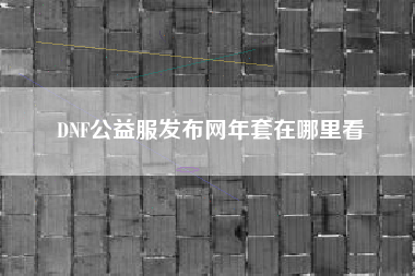 DNF公益服发布网年套在哪里看