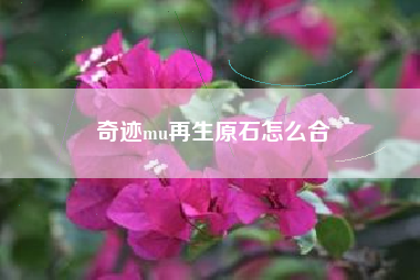 奇迹mu再生原石怎么合