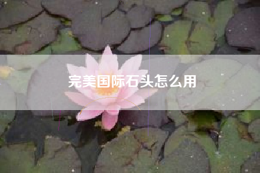 完美国际石头怎么用