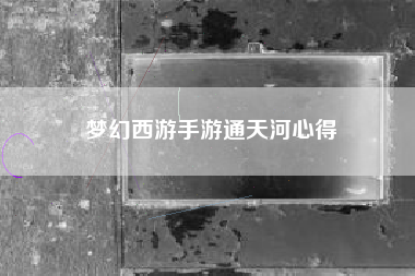 梦幻西游手游通天河心得