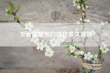 王者荣耀预约信息多久清除