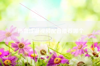 热血江湖视频配音推荐哪个