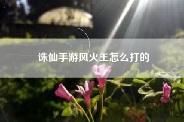 诛仙手游风火王怎么打的