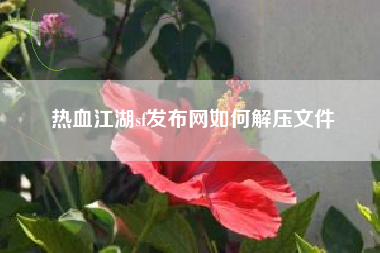 热血江湖sf发布网如何解压文件