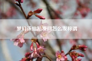 梦幻诛仙私发网怎么发称谓