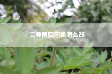 完美国际唇色怎么改
