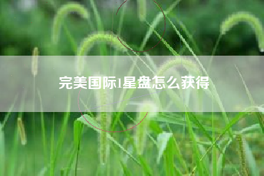 完美国际1星盘怎么获得