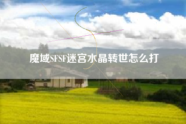 魔域SFSF迷宫水晶转世怎么打