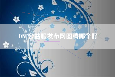 DNF公益服发布网图腾哪个好