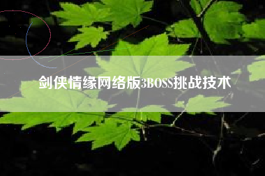 剑侠情缘网络版3BOSS挑战技术