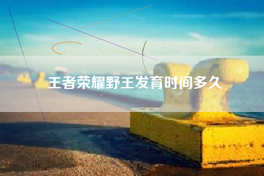 王者荣耀野王发育时间多久