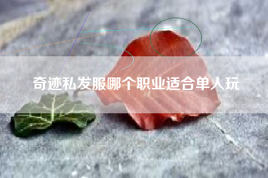 奇迹私发服哪个职业适合单人玩