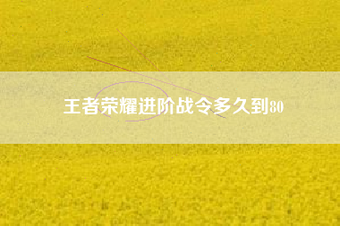 王者荣耀进阶战令多久到80