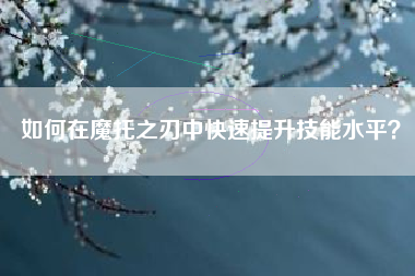 如何在魔托之刃中快速提升技能水平？