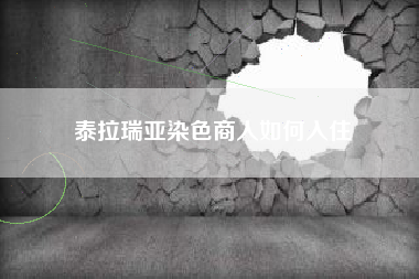 泰拉瑞亚染色商人如何入住