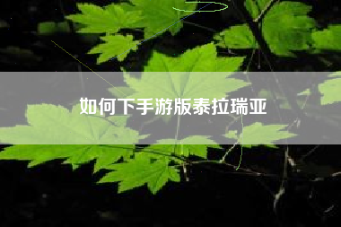 如何下手游版泰拉瑞亚