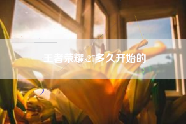 王者荣耀s27多久开始的