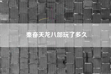 秦奋天龙八部玩了多久