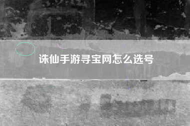 诛仙手游寻宝网怎么选号
