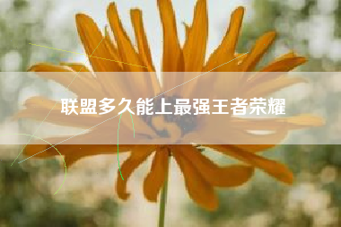 联盟多久能上最强王者荣耀