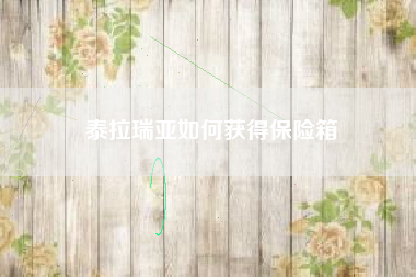 泰拉瑞亚如何获得保险箱