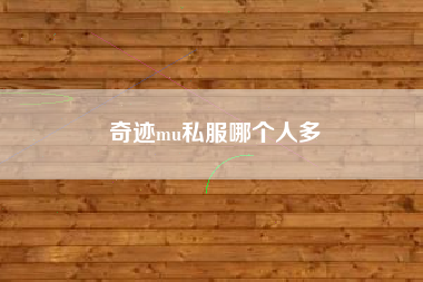 奇迹mu私服哪个人多